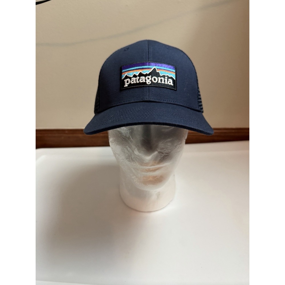 Patagonia‎ P-6 Logo LoPro Trucker Hat Blue Adjustable Snapback Mesh Cap